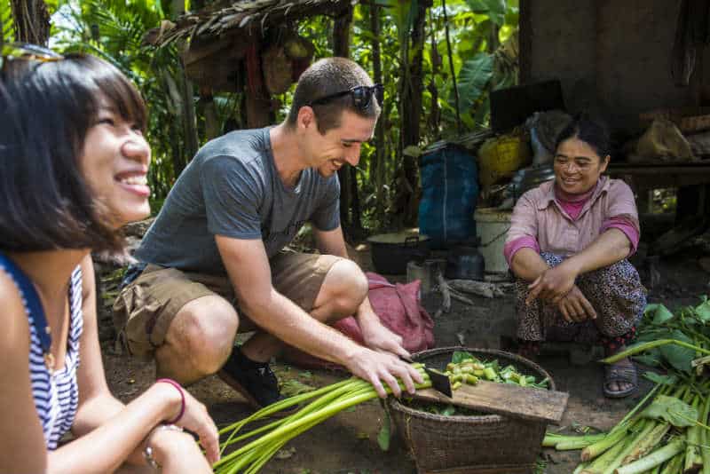 Learning some Khmer culinary tricks at Chansor Community Village, responsible travel in Cambodia Learning some Khmer culinary tricks at Chansor Community Village, a responsible travel initiative in Cambodia